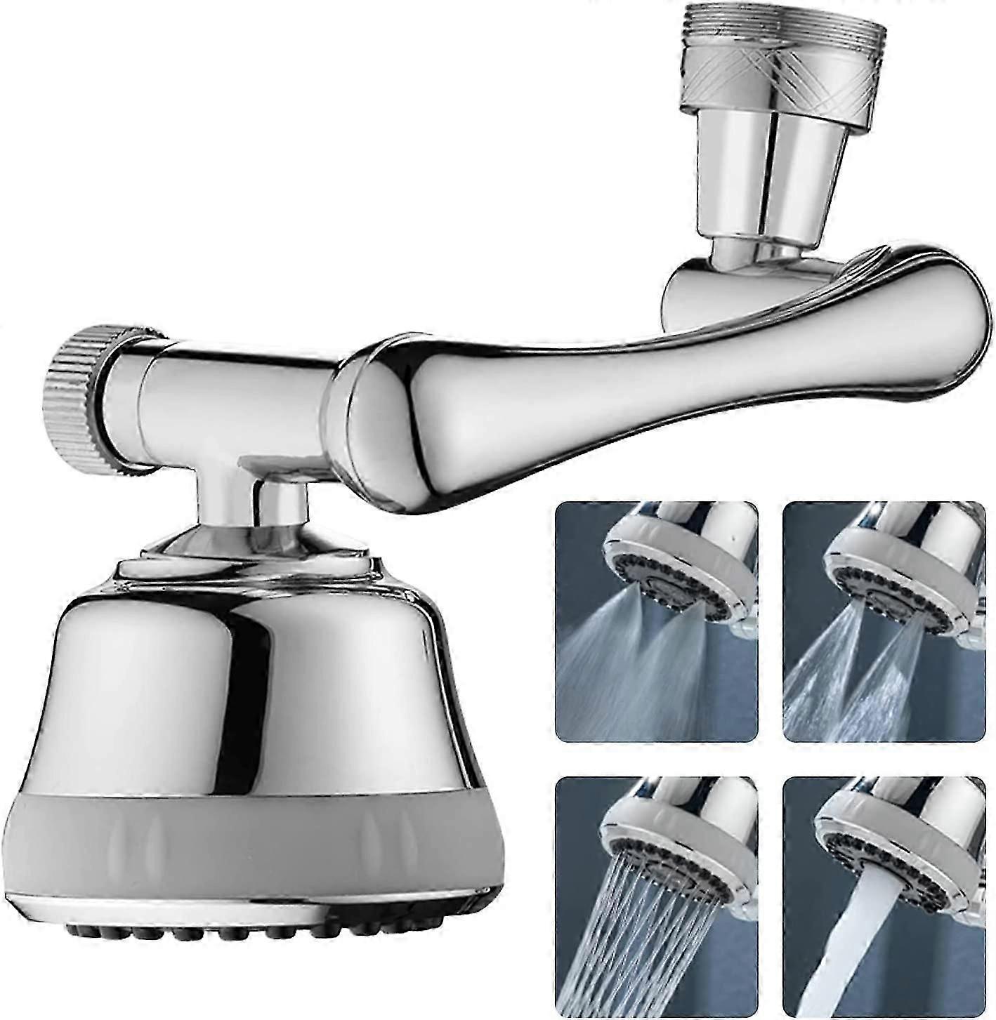 1080 Faucet Aerator, 4-Water Mode Rotating Nozzle, Adjustable Pull-Down Kitchen Faucet