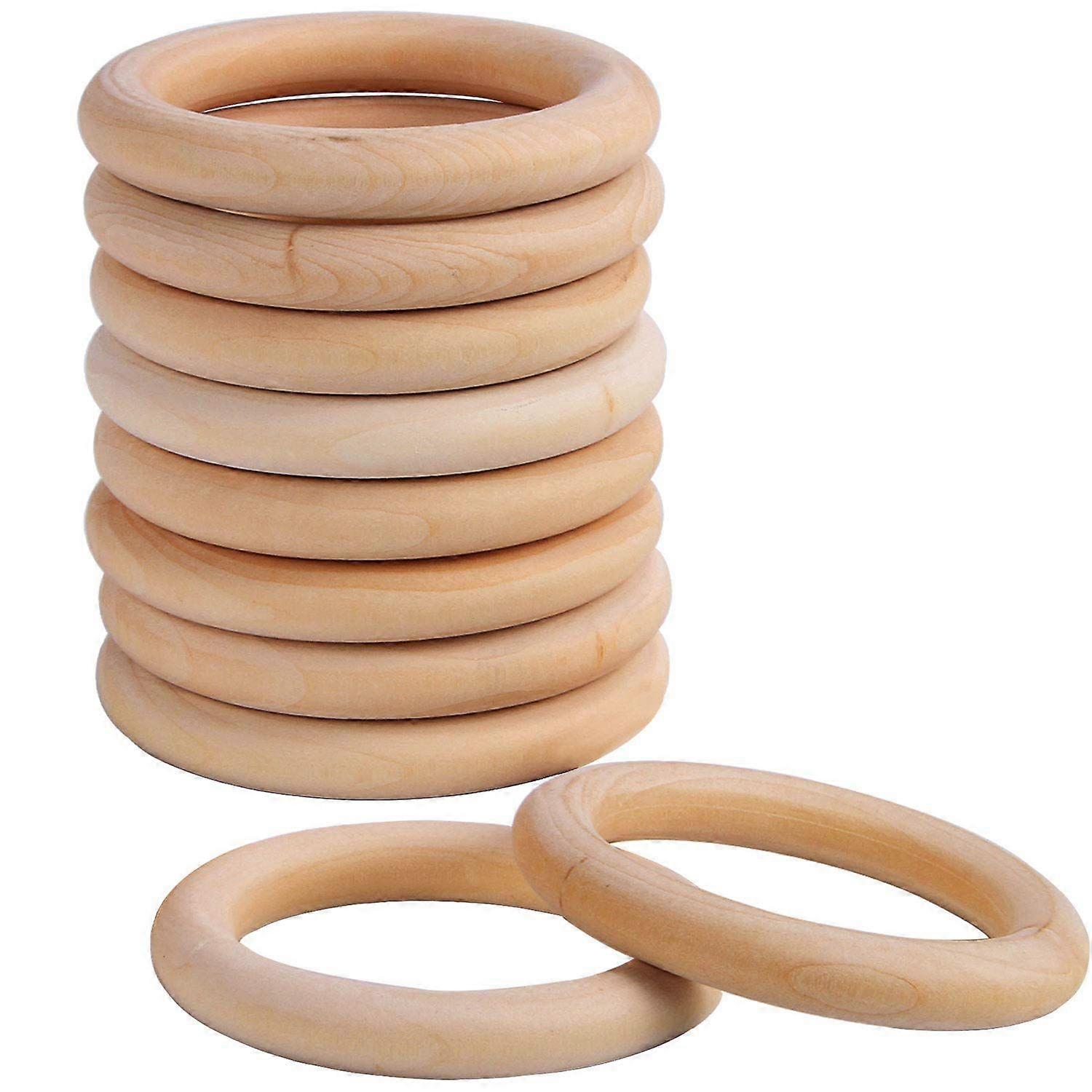 10stk Macrame træringe 70 mm / 2.7inch massive store træringe til DIY håndværk vedhæng stik smykker gør
