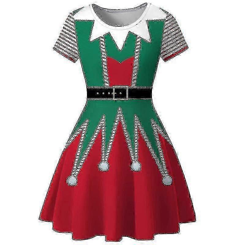 Ugly Christmas Dress For Women Red Green Print Holiday Dresses For Xmas  -New SZJR | Fruugo UK