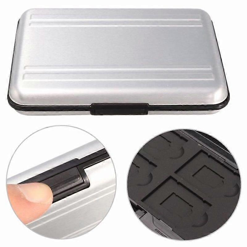 Aluminum 8 Card Storage Box Micro SDSDSDHCSDXC Memory Card Case Cover Storage Protection Protector