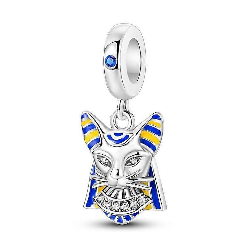 100% 925 Sterling Silver Cat on A Swing Colorful Unicorn Glow in the dark Paw Prints Charms Fit ForNew Original Bracelet
