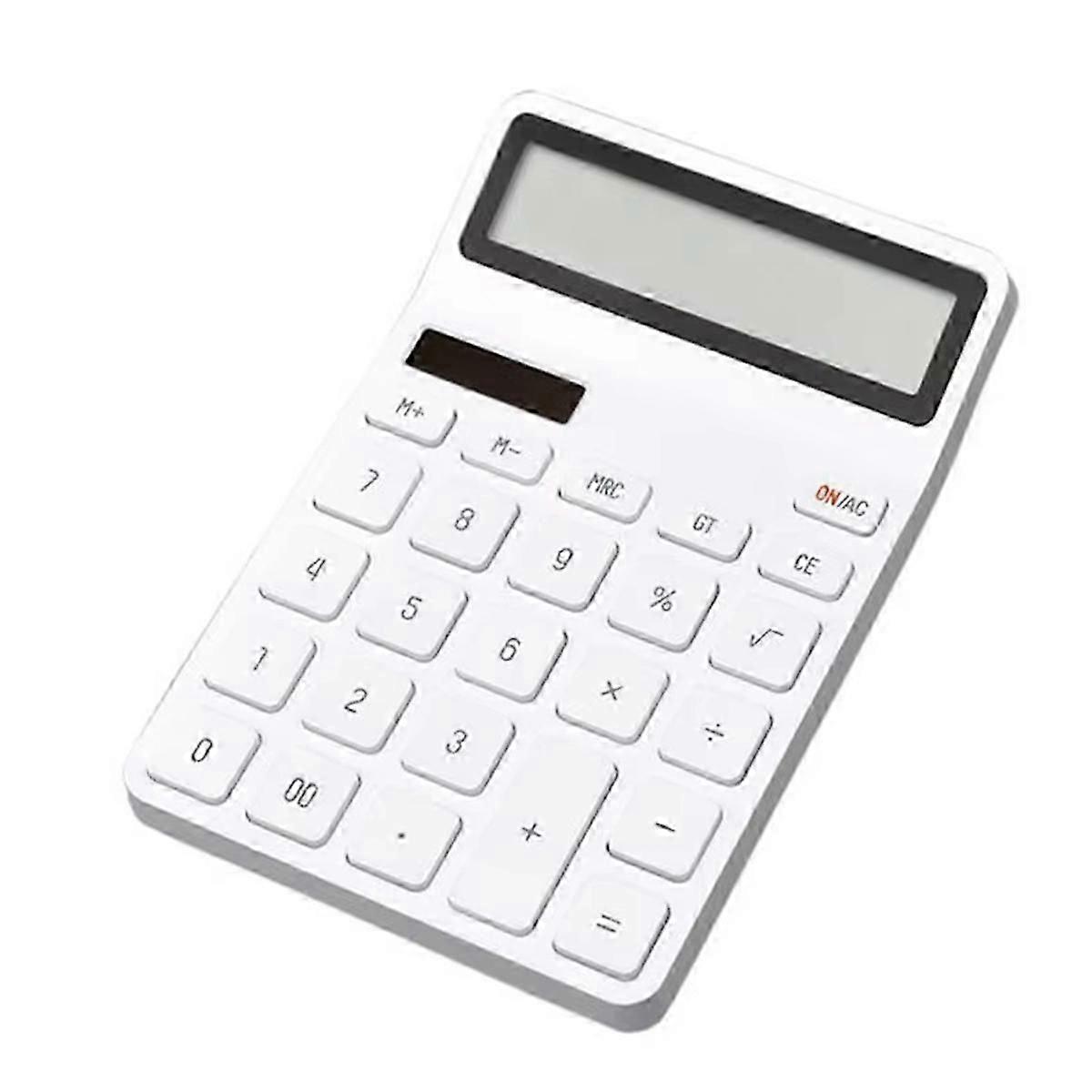Business Desktop Calculator Battery Light Energy Save Power Calculator Sensitive 12-Digit Widescree