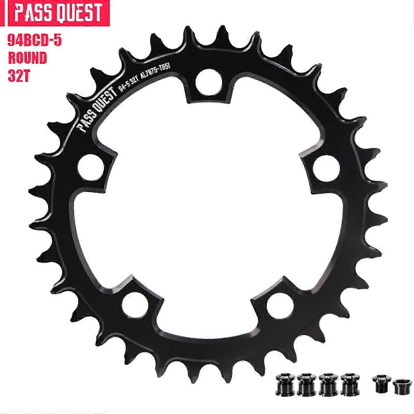PASS QUEST 94 BCD 5-Arm Bicycle Chainring ROUND Narrow Wide Chainring 32-36T NEW