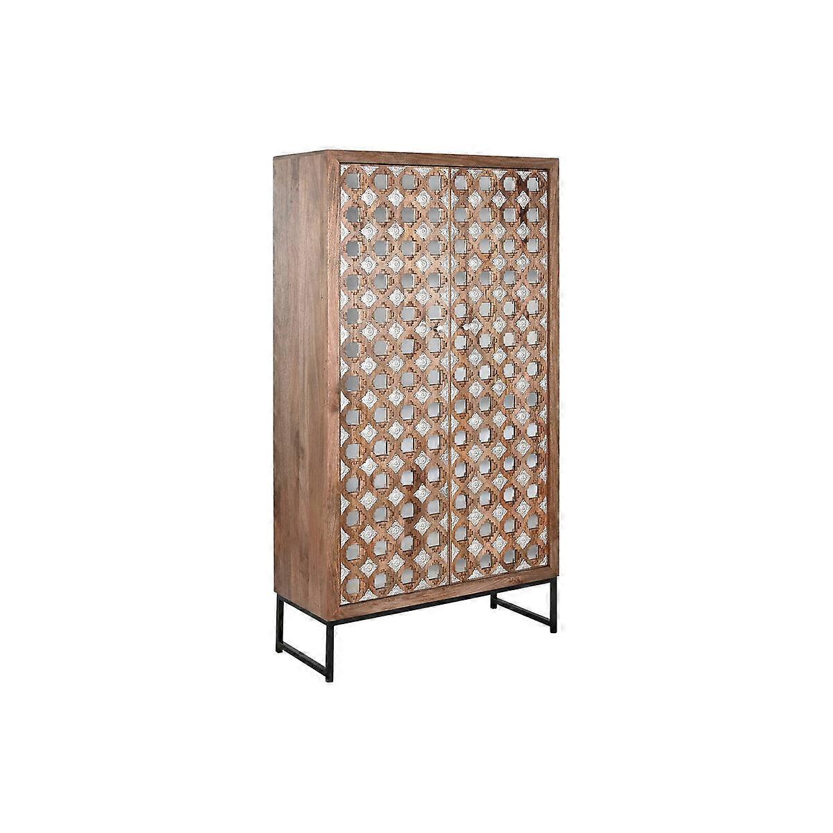Armadio Home ESPRIT Marrone Nero Argento 90 x 38 x 170 cm