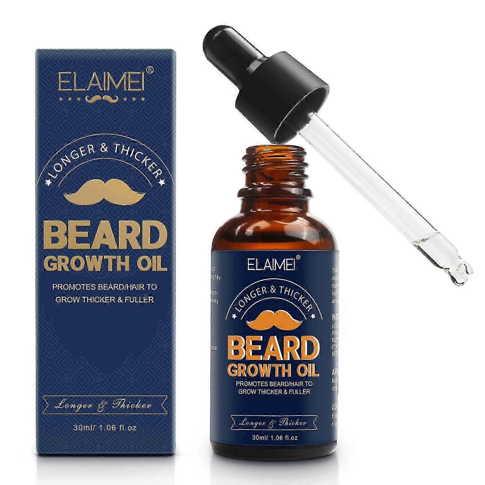 Natural Beard Growth Oil, Ορός Ανάπτυξης Γενειάδας Βιοτίνης για Άνδρες, 30ml Λάδι Γενειάδας Φροντίδα Γενειάδας για Μεγαλύτερη, Πληρέστερη Γενειάδα