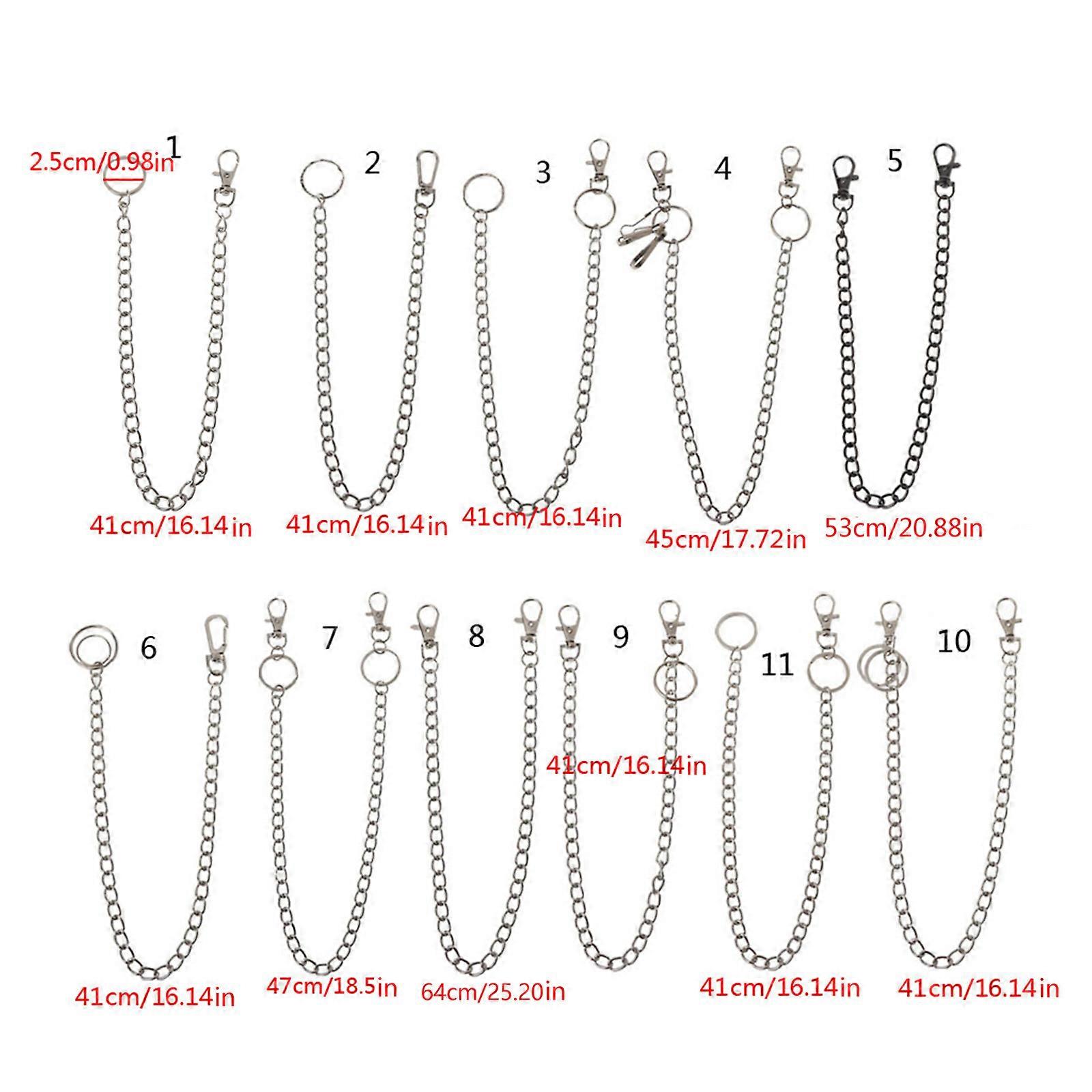 Fashionable Trousers Chain 16" Hip Hop Pants Chain Anti-lost for Key Chain Waist Chain Belt Chain Jewelry Gift for Men W