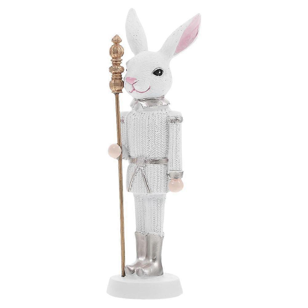 Easter Nutcracker Resin Sculpture Holiday Doll Home Decoration White