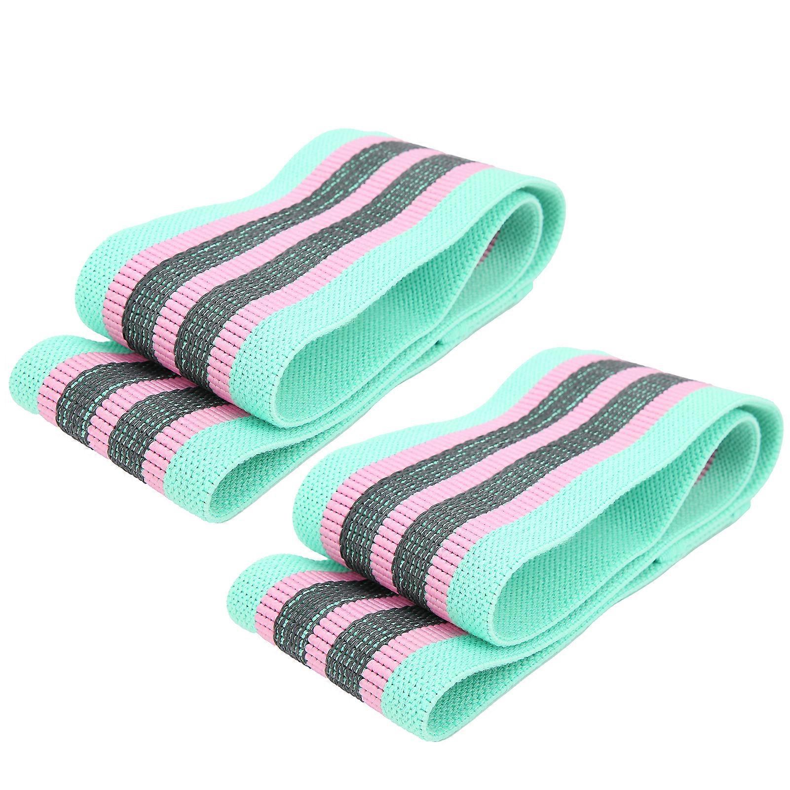 2Pcs/Set Fitness Resistance Loop Bands Non Slip Yoga Stretch Band Legs Butt ShaperMint Green
