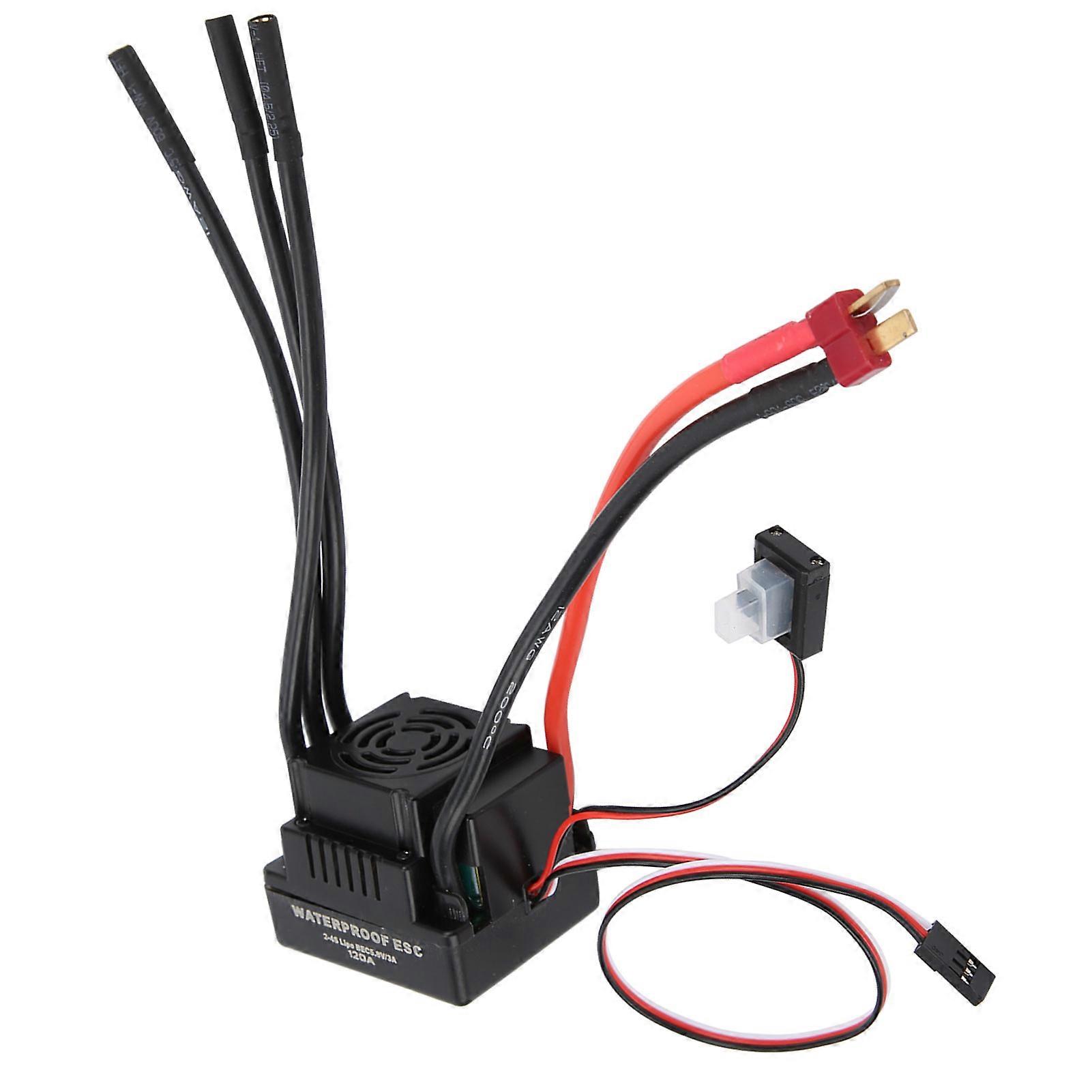 120A RC Brushless Waterproof Electronic Speed Controller ESC for 1/8 1/10 RC Car