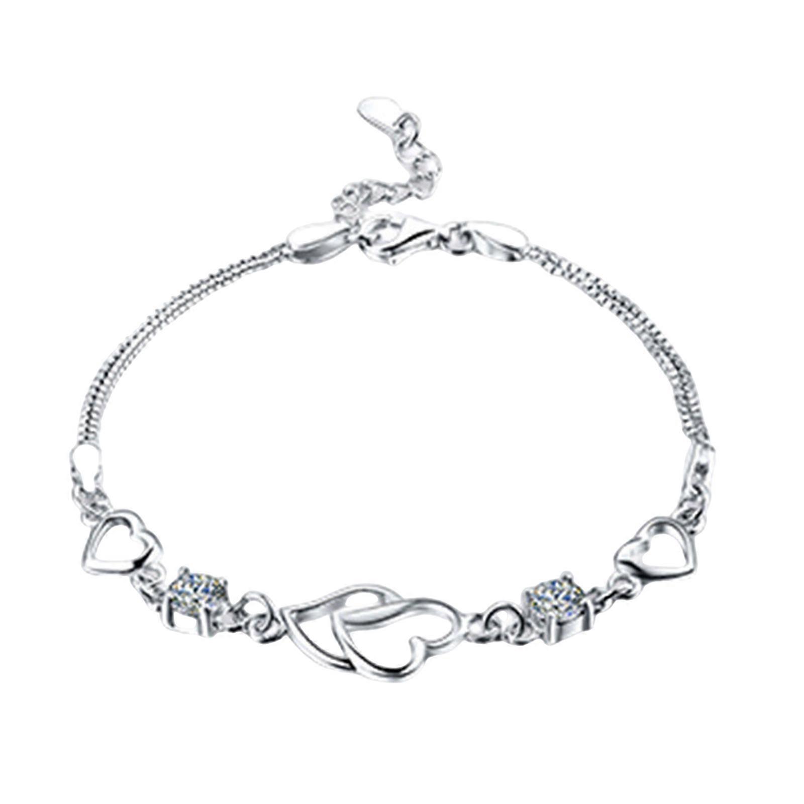 צמיד תליון לב אופנתי תכשיטי שורש כף היד אלגנטי בגדי יד מושלם לזוג צעיר או חבר קרוב לבן