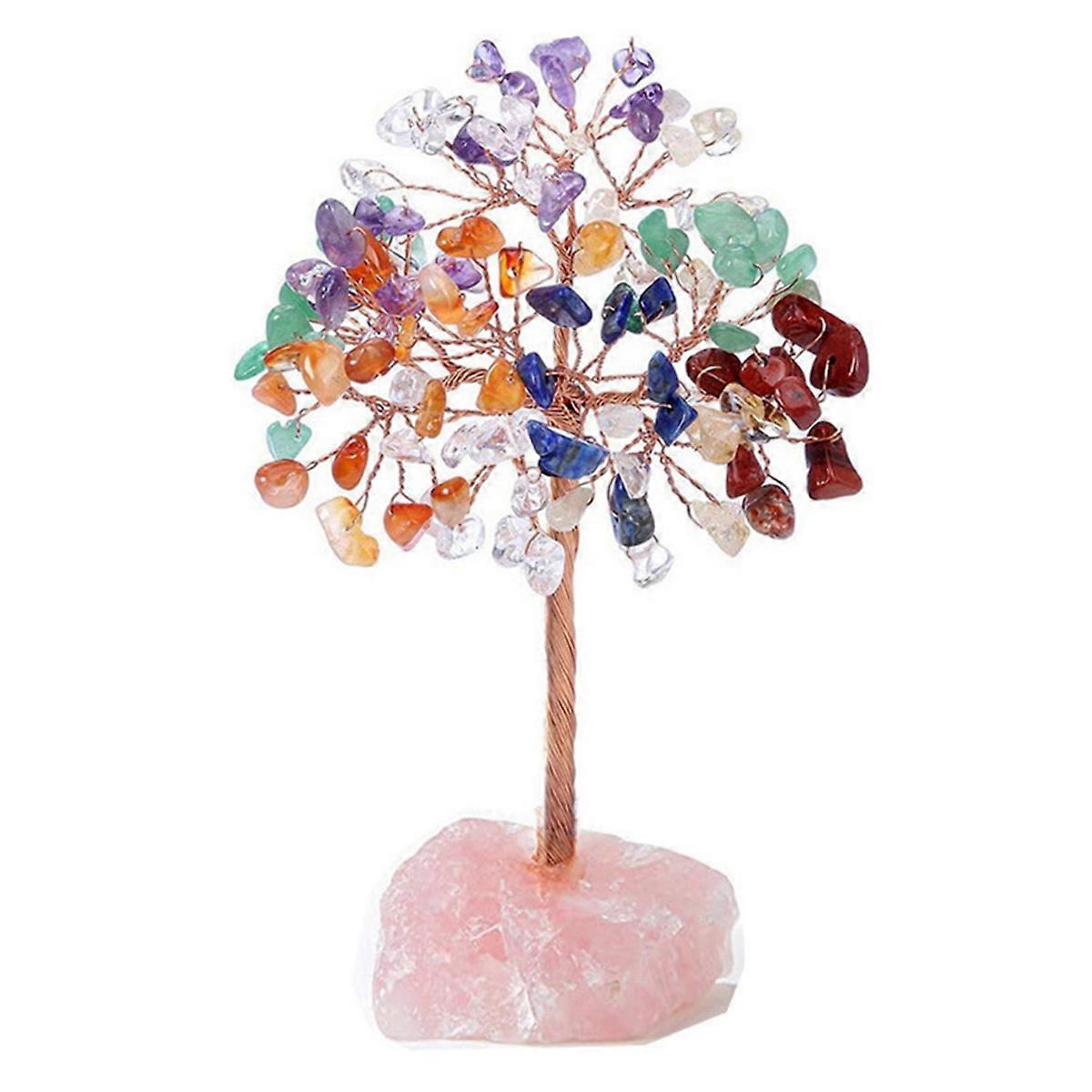 Rose Quartz Crystal Tree,Artificial Crystal and Healing Stone Tree C