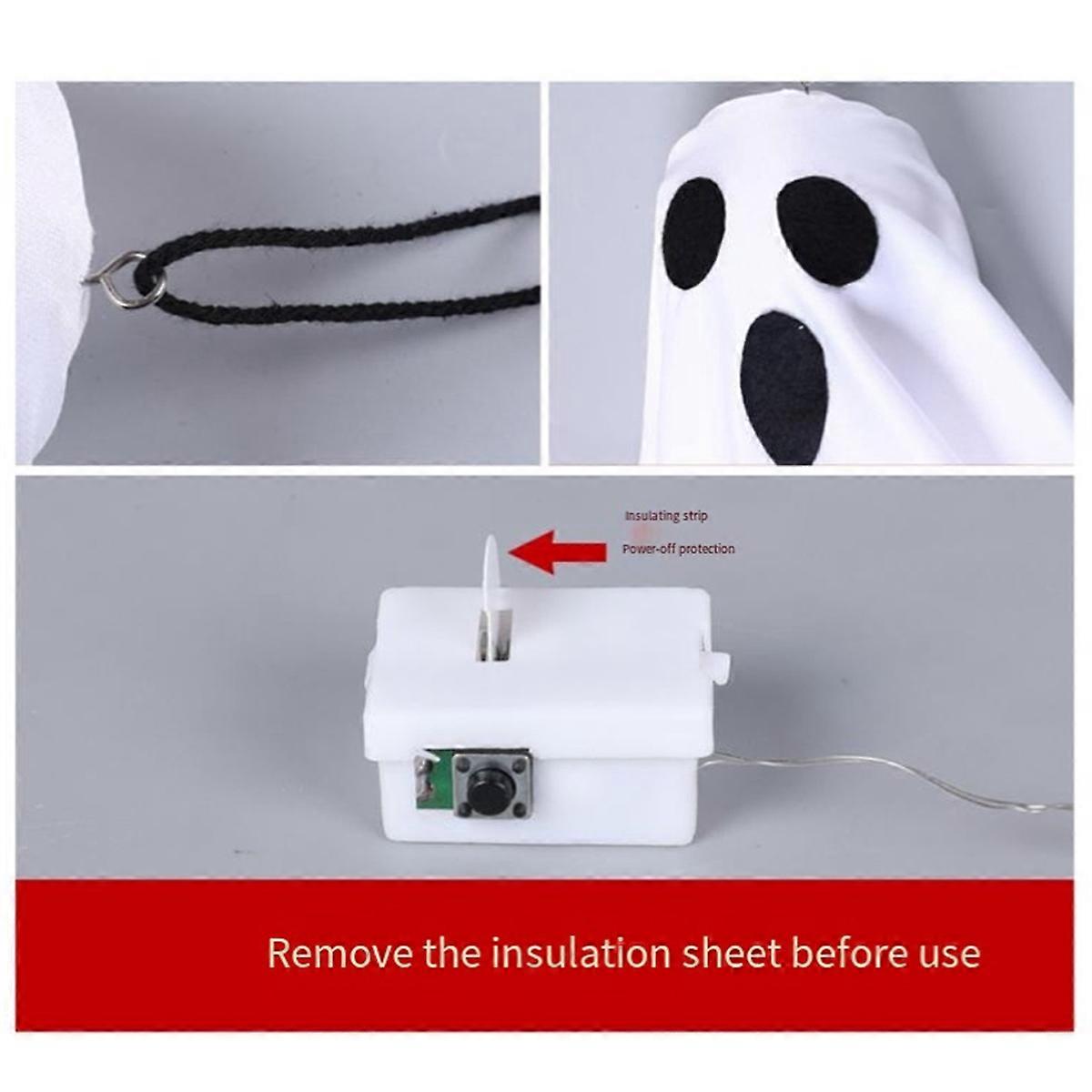 Halloween Decoration LED Hanging Lamp Glowing White Ghost Horror
