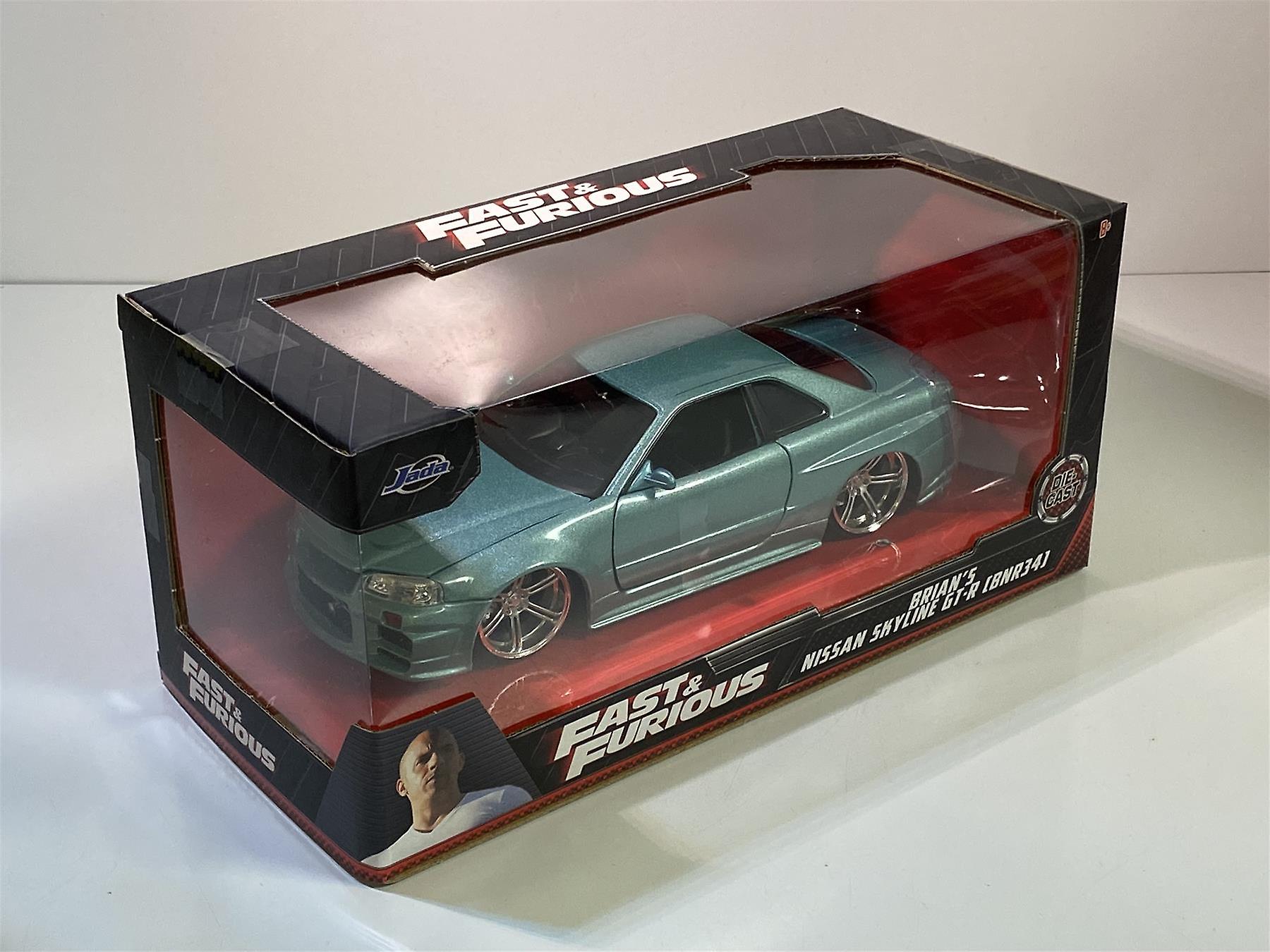 Buy Jada Fast & Furious Brians Nissàn Skyline GT-R BNR34 Car 1:24 Scale Diecast Model RB Online - Foto 9