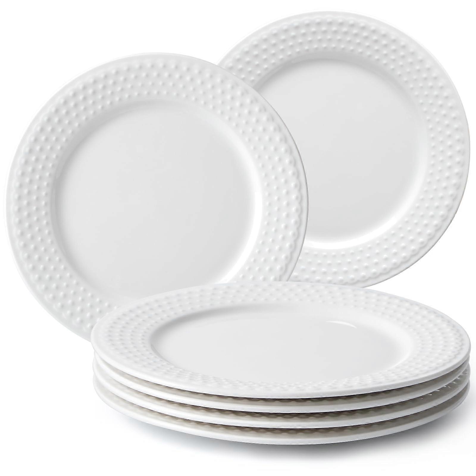6 Set Ceramic Plates Microwave Dishwasher and Safe for Pasta