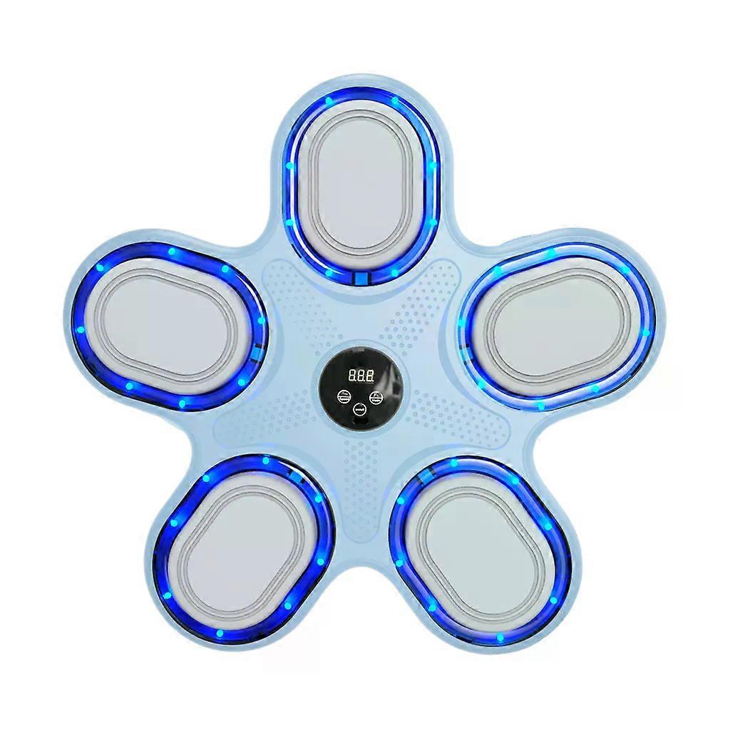 2025 Smart Bluetooth Music Boxing Machine with LED Lights – Wall-Mounted Fitness Game for Kids with Boxing Gloves (Blue)