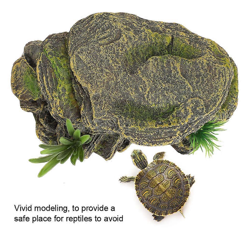 Turtle Reptile Habitat Hiding Caves Aquarium Fish Tank Amphibious Vivid Safe Shelters