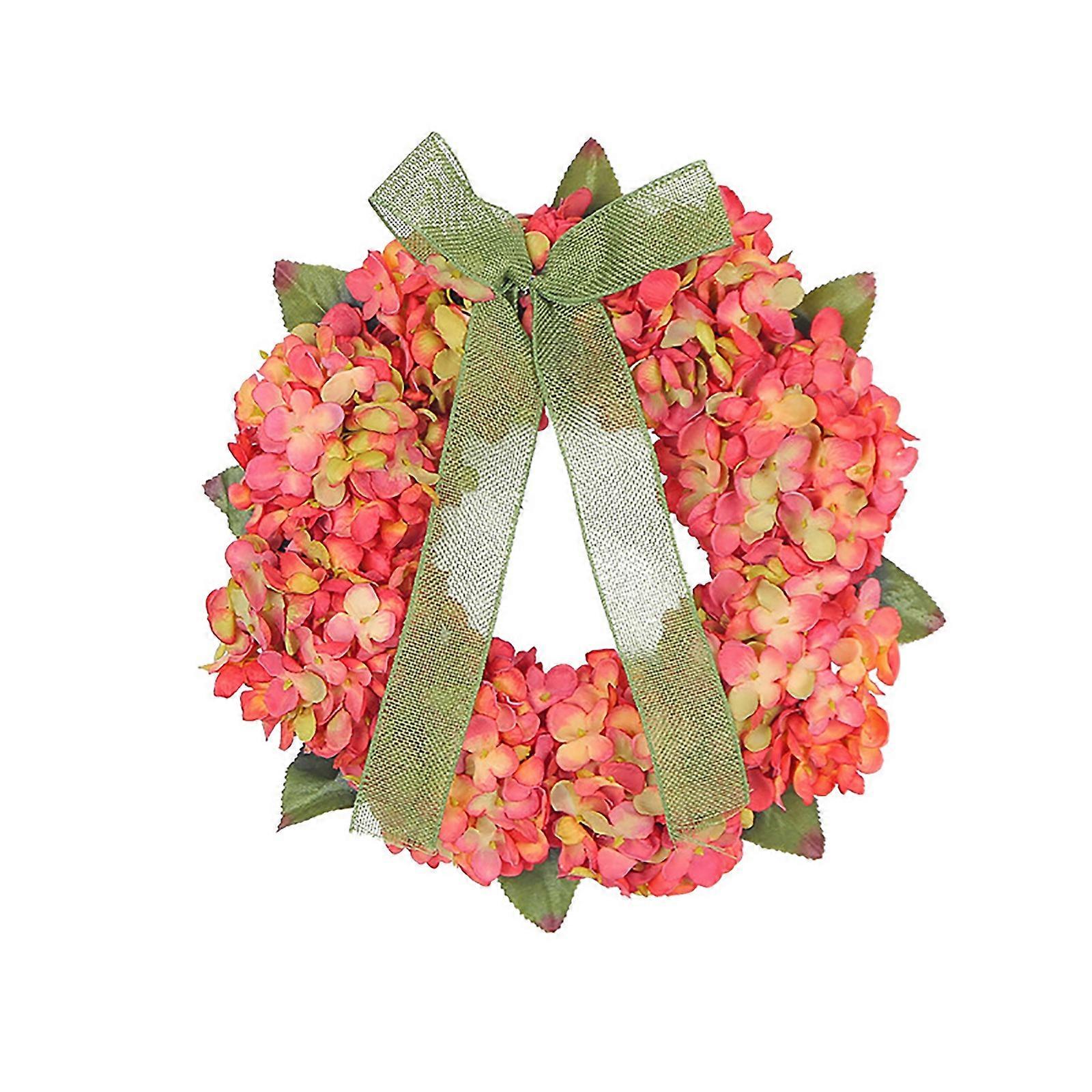 Artificial Hydrangea Wreath 30/35cm Spring Summer Wreath for Front Door Home Decoration Party Wall Background Garland Decor