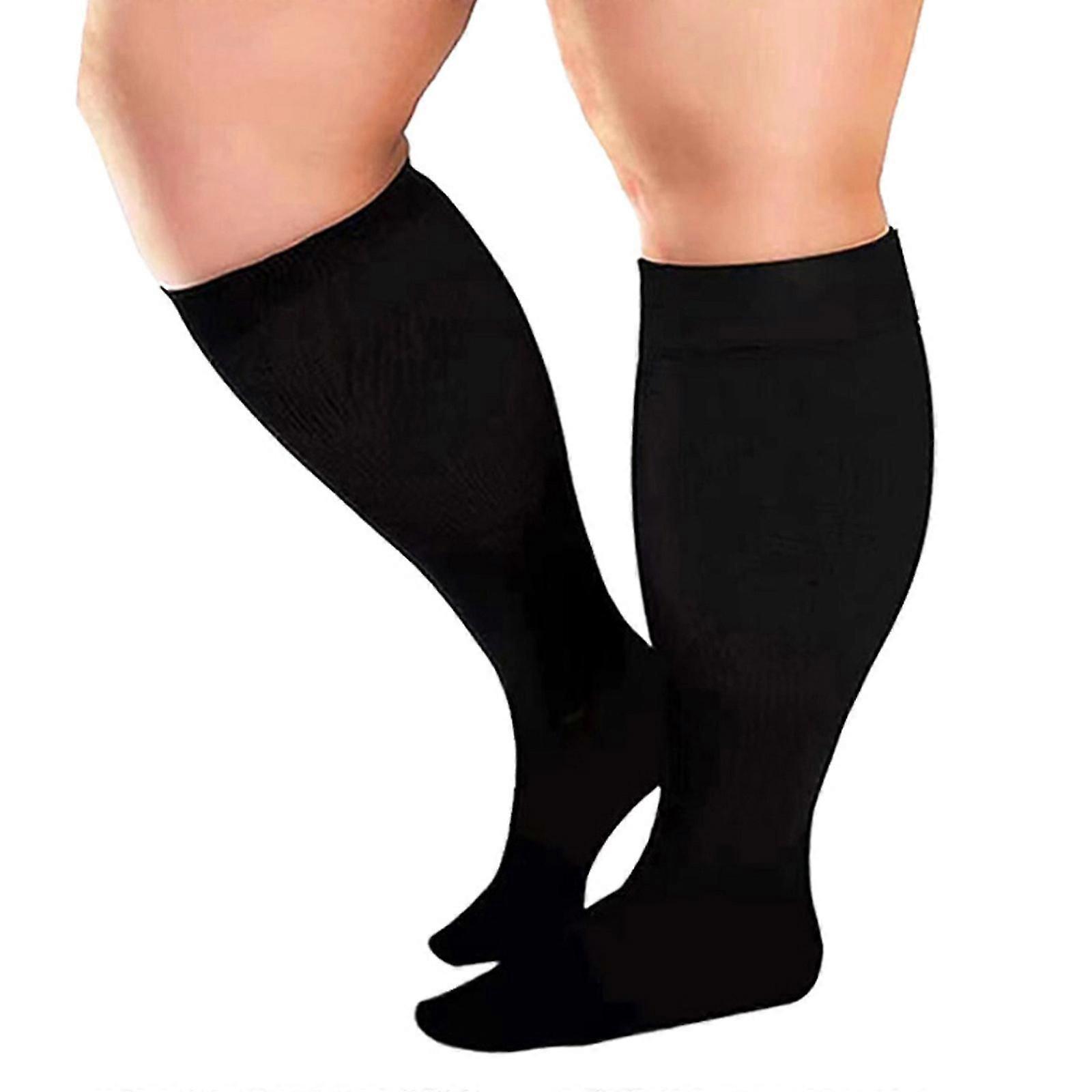 Calze a compressione Calzini di supporto graduato per uomini e donne Calze al ginocchio per calcio, corsa e infermieri, colore della pelle del polpaccio da viaggio 7XL
