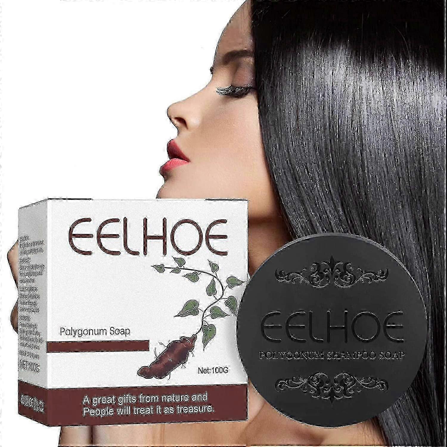 Polygonum Zeep Zwart Dik Haar Fallopia Multiflora Shampoo Bar Polygonum Extract Shampoo Zeep Bevordert de haargroei diep Clea
