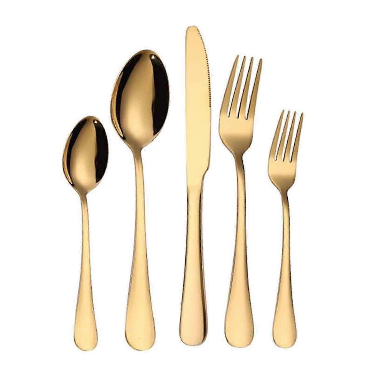 5-Piece Stainless Steel Flatware Set Knife Spoon Fork