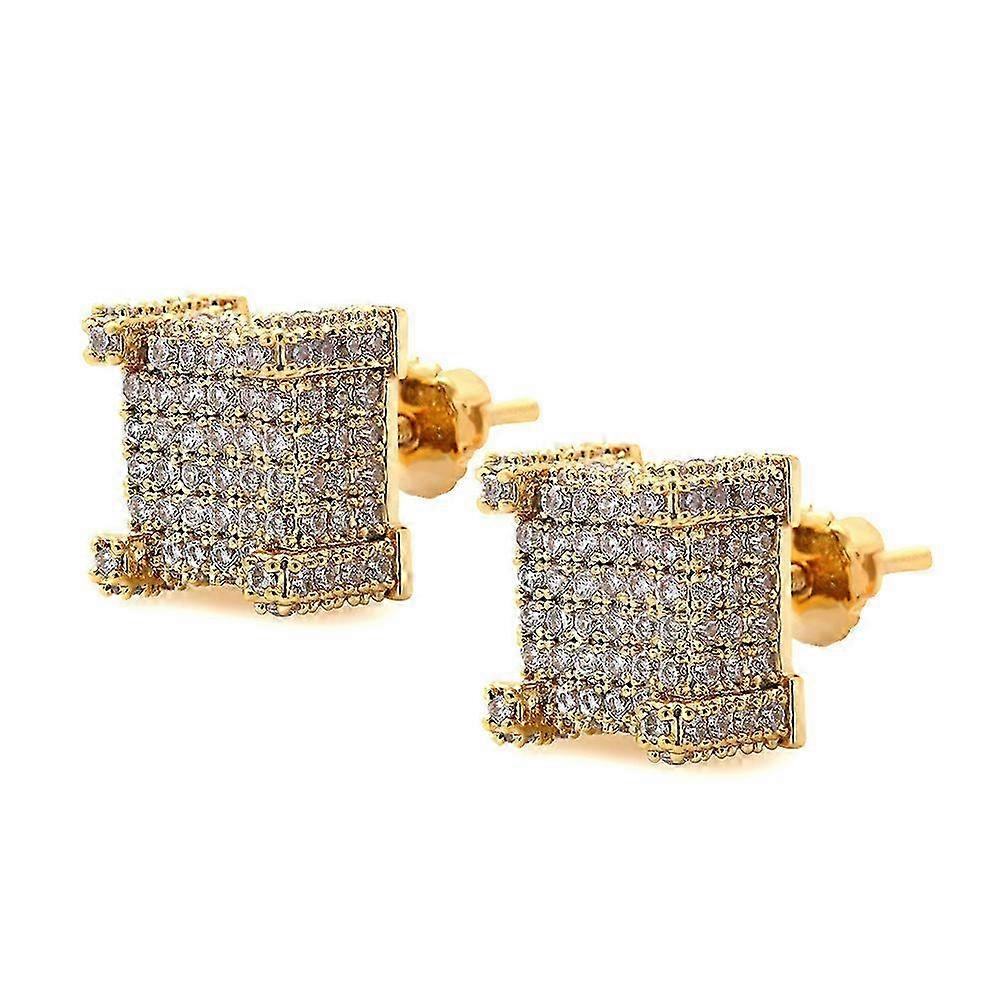 925 Silver Large Square Screw Back Hypoallergenic Earrings