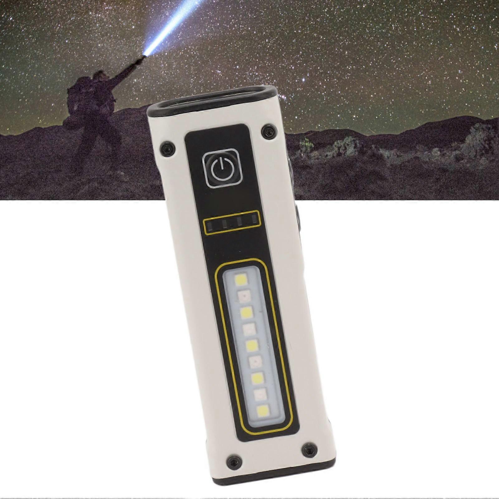 Mini Dual Light Source Flashlight 800mAh Type C Charging Adjustable Portable COB LED Flashlight with Strong Magnetic White 