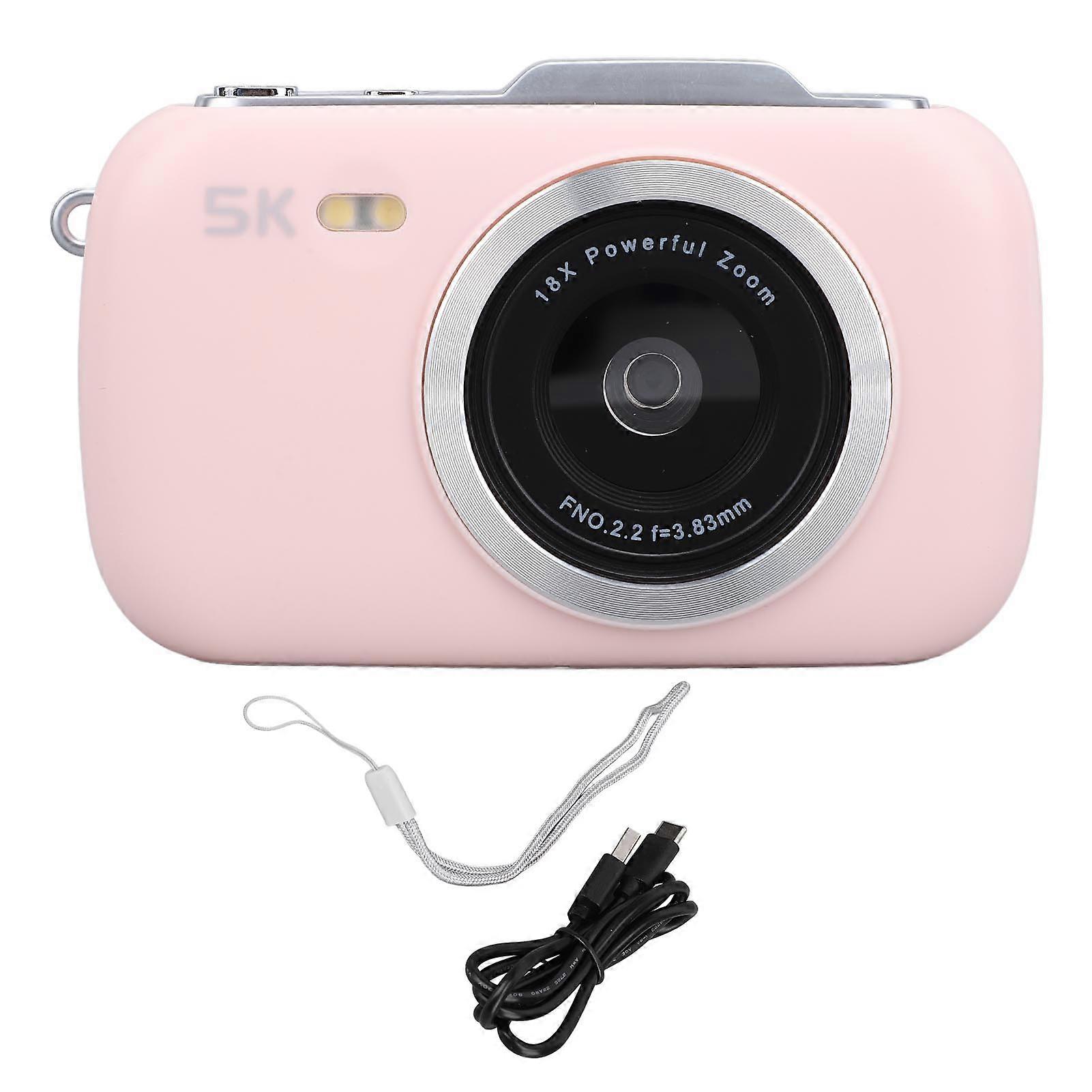 Compact 5K Video 80MP Photo 18X Digital Zoom Camera 2.8 Inch IPS Screen for Photography and Recording