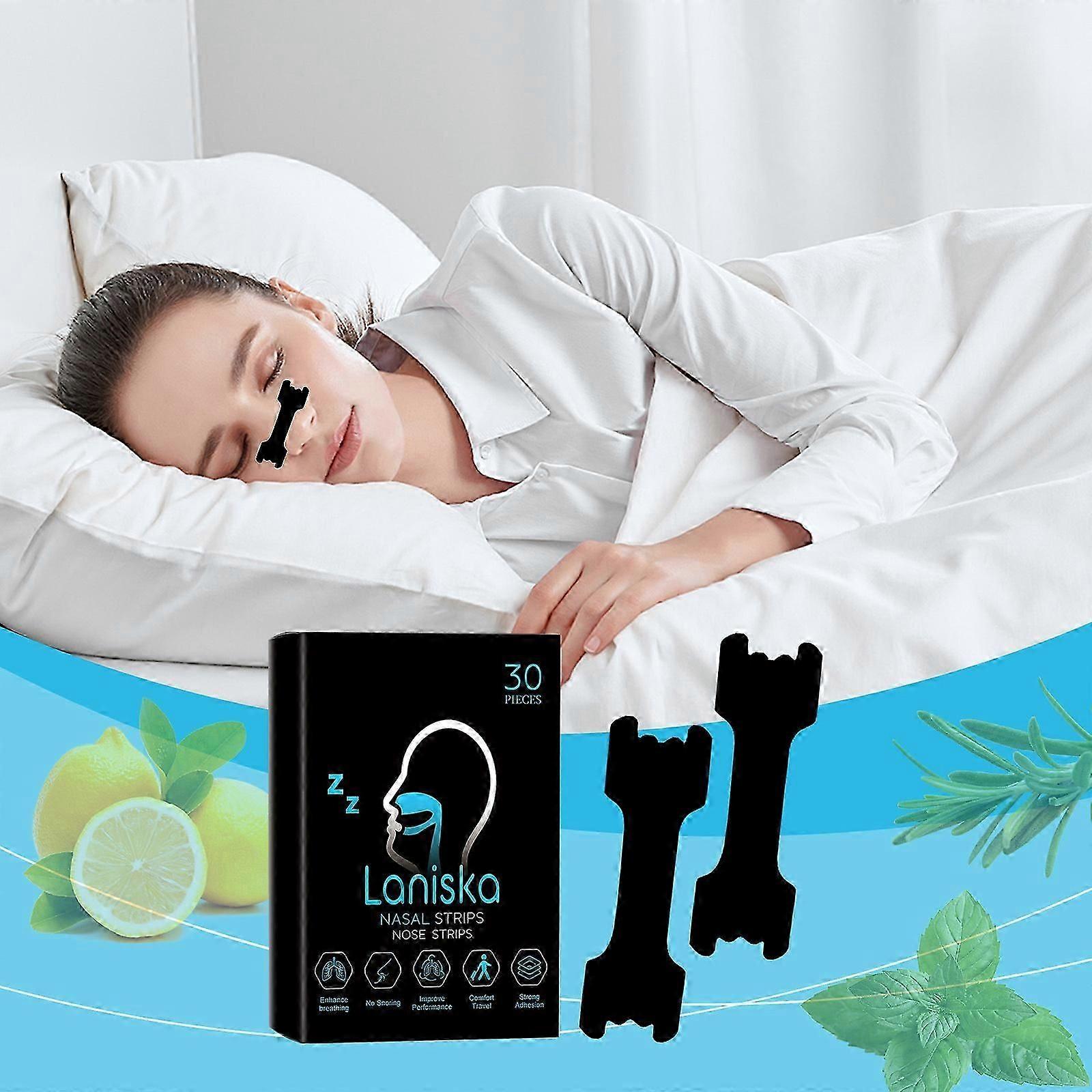 Nasal Strips for Snoring, Nose Breathing Strips for Better Sleep Breathing, Anti Snoring Strips with Strong Spring Effect and Adhesion 30Pcs