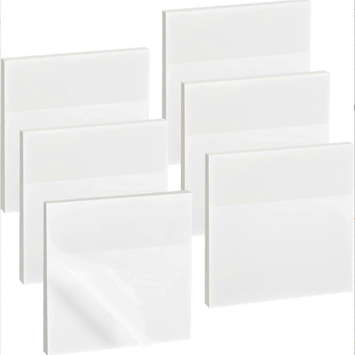 6pcs Transparent Sticky Notes Waterproof Self-Adhesive Translucent Sticky Notes For Book Notes, See-through Sticky Notes For Schools and Offices