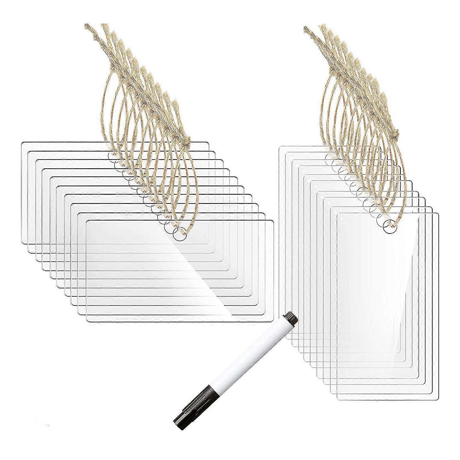 Acrylic Label Hanging Writable Reusable Durable for Office Store Restaurant
