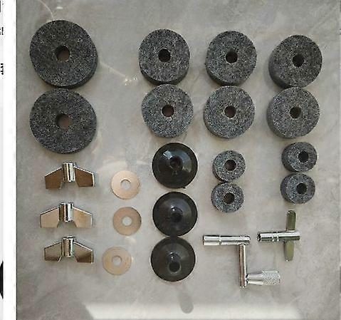 23pcs Cymbal Replacement Accessories Cymbal Stand Tubes Drum Cymbal Pads Cymbal Stand Felts Felt Pads Wing Nuts Washers Drum Accessory