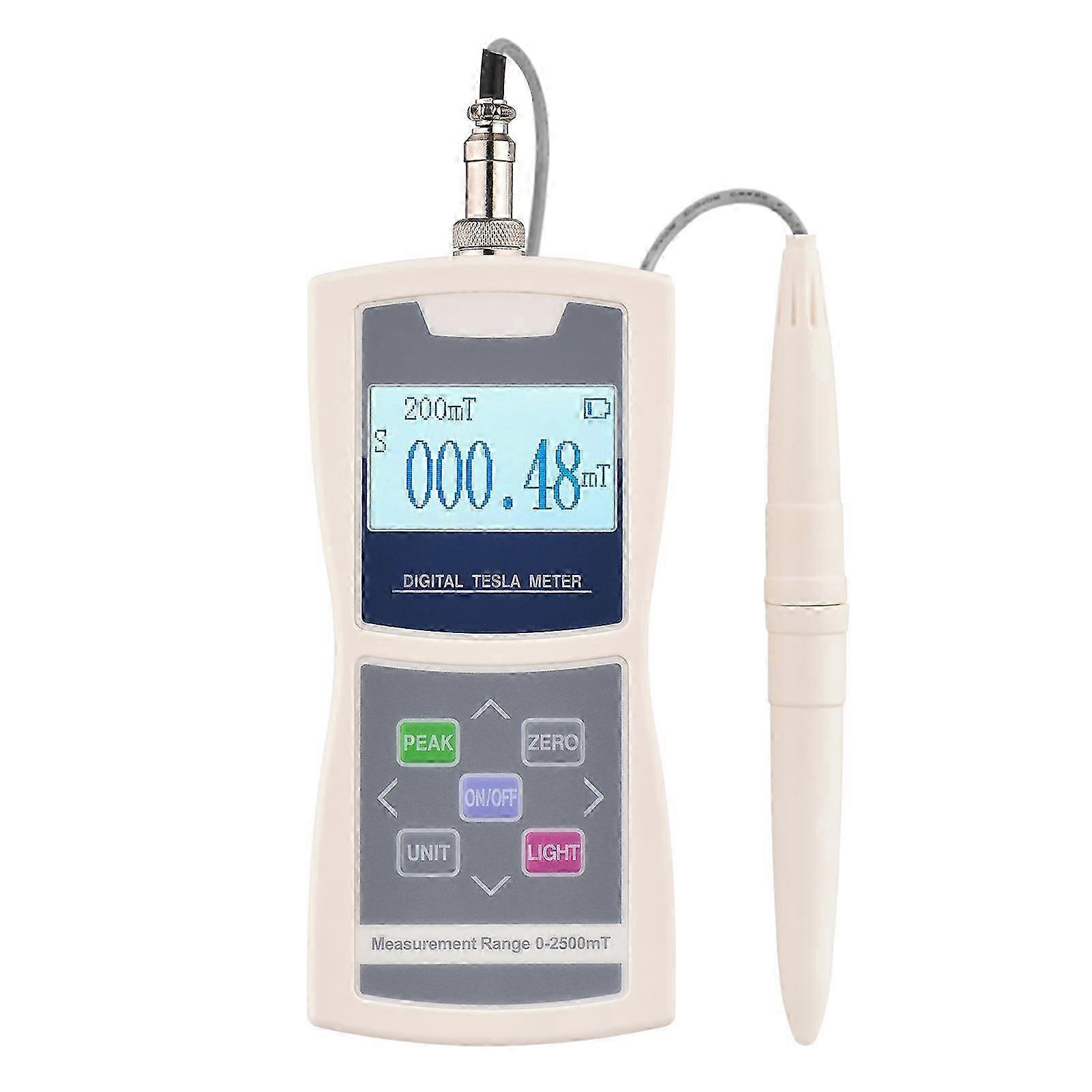 Digital Tesla Meter Gaussmeter Auto Range 200mt / 2000mt Hochgenaue empfindliche Oberfläche Magnetfeld Tester mit Standard Radial Hall Probe Kunststoff