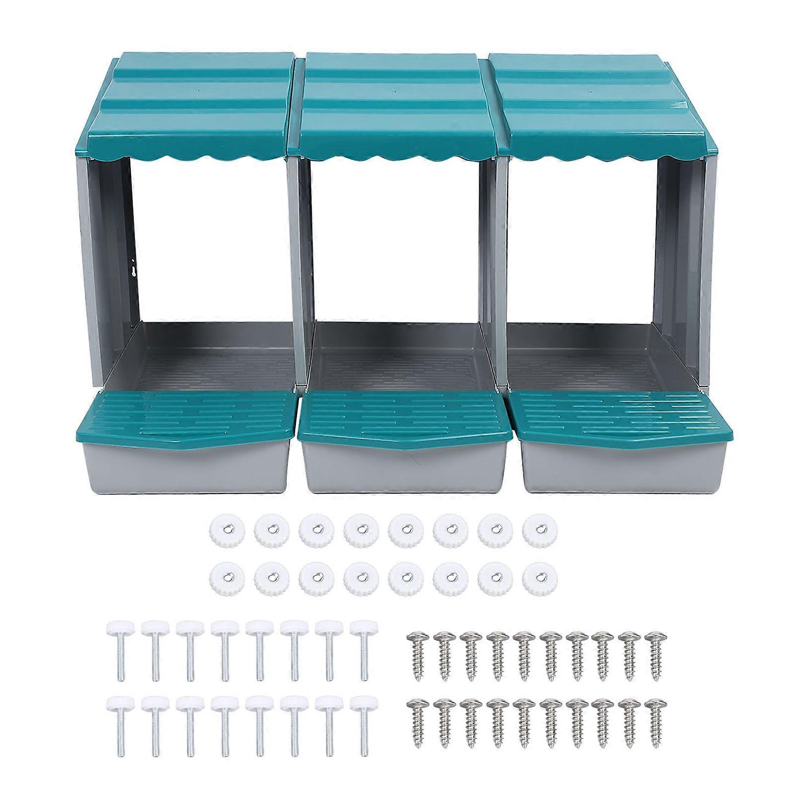 Chicken Nesting Box PP Chicken Egg Laying Box for Hens Ducks Poultry Comfortable Spacious Easy To Clean 3 Compartment