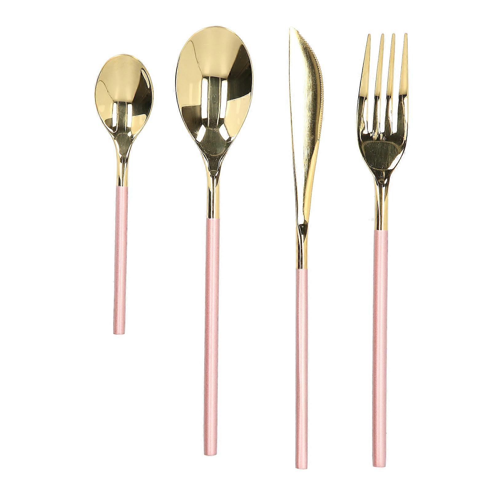 4Pcs/Set Nordic Style Stainless Steel Dinnerware Knife Fork Spoon Cutlery Set Home Tableware Set
