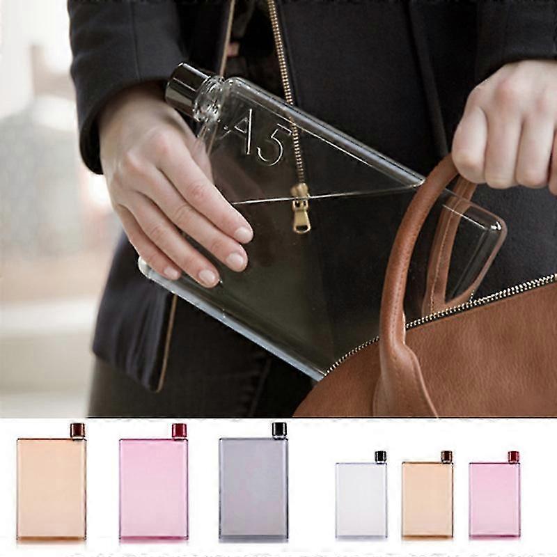 Lebanghui A5 A6 Paper Cup Botlte Flat Water Bottle Bpa Free Clear Book Portable Paper Pad Water Bottle Flat Drinks Kettle Notebook Bottle