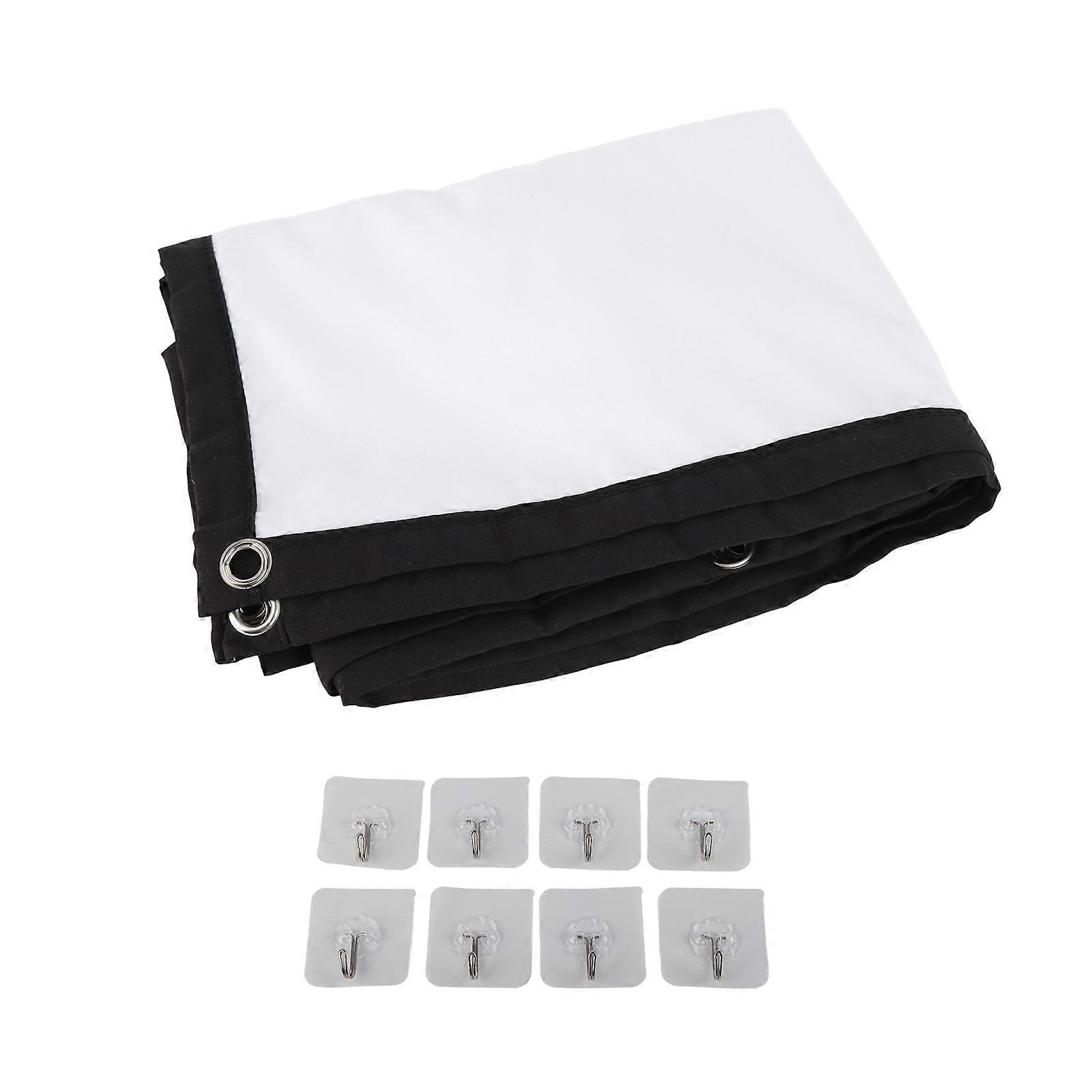 Projector 100 Inch HD Wrinkle Resistant Foldable Portable Projection Screen Cloth with Hook for Home Office