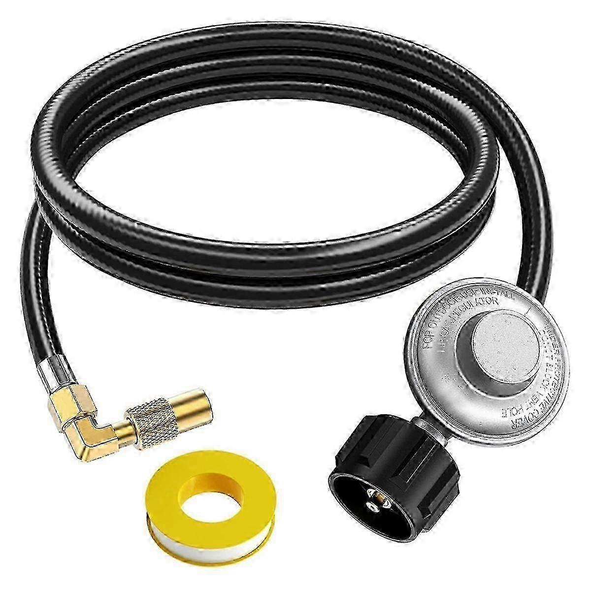 5ft Propane Adapter Hose With Regulator, Qcc1 Gas Grill Regulator Hose With Elbow Adapter For Griddle