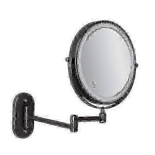 8 Inch Wall-mounted Double-sided Makeup Mirror Led Three-tone Light Bathroom Mirror