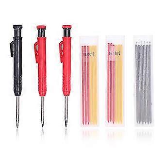 Solid Marking Tool Carpenter Pencil Set with Refill Long Nosed Deep Hole Mechanical Marker