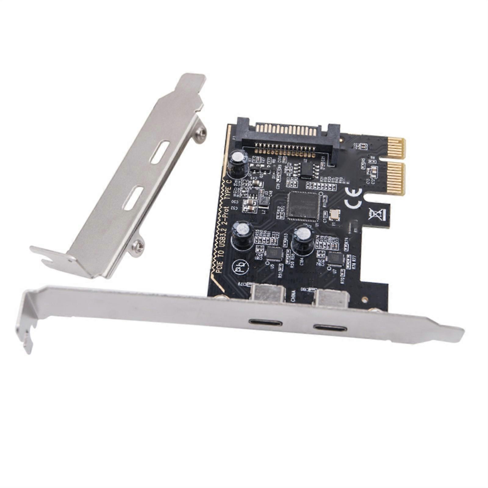 PCIE to USB 3.2 GEN1 Expansion Card 5Gbps 2 Port Type C USB 3.2 GEN1 Card USB Front Panel Adapter for Desktop