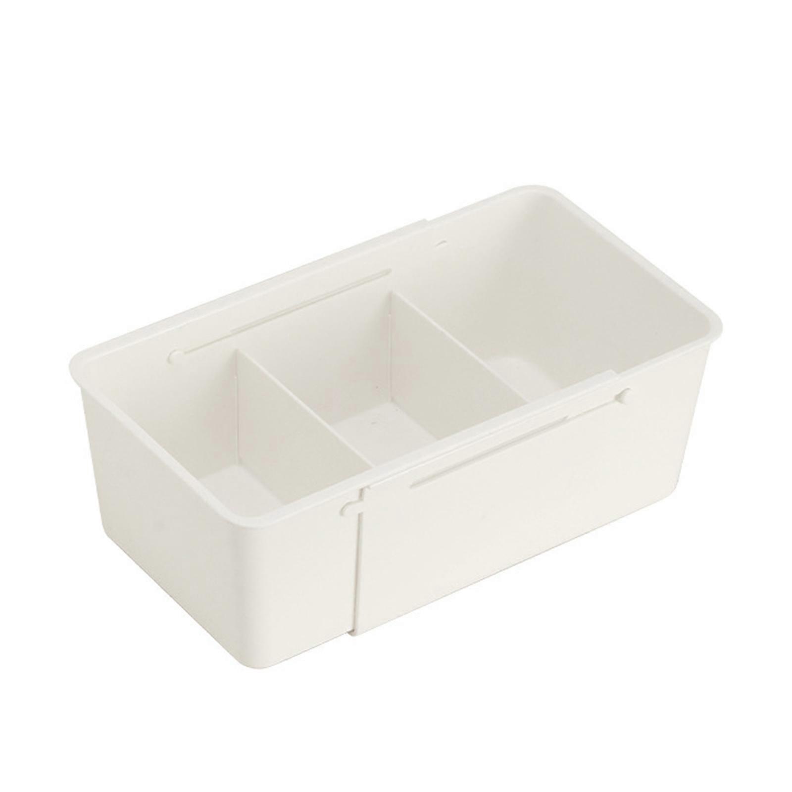 Telescopic Storage Box with Adjustable Compartments Drawer Basket Sorting Container for Fork Spoon Kitchen Office Supply