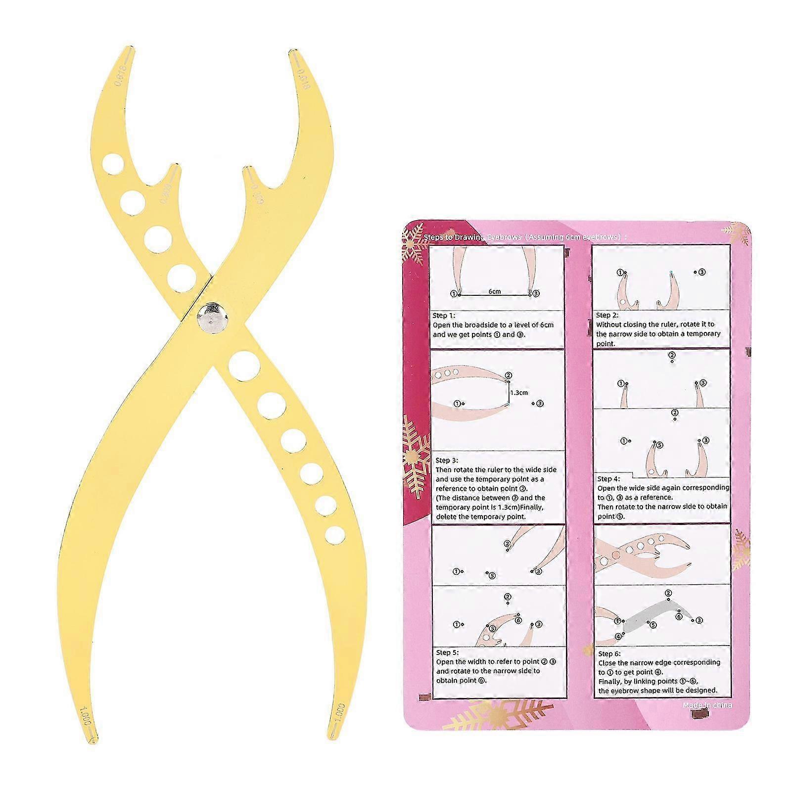2025 1:0.618 sourcil Golden Ratio Caliper Mesure Symétrique Outil Règle de position 3 points pour Microblading Extensions de sourcils