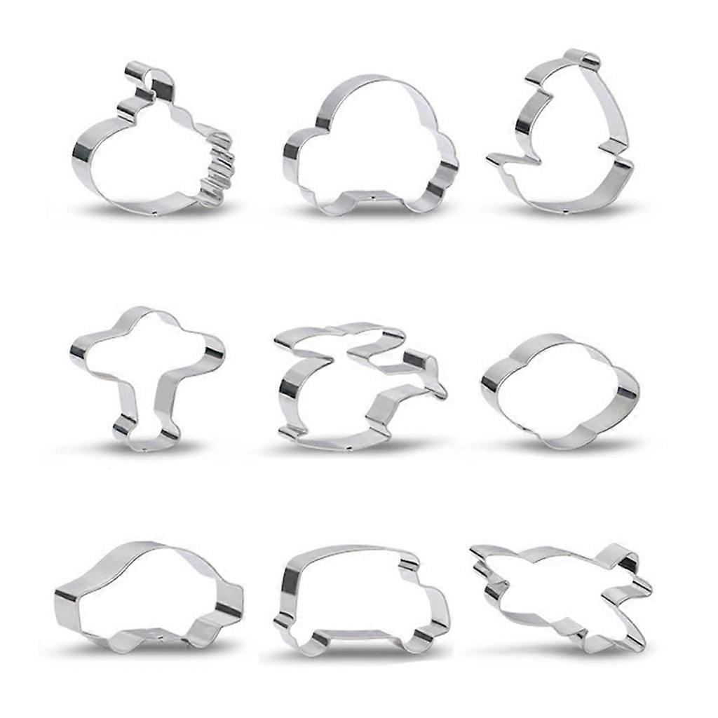 3D Keksausstecher Set Fahrzeug Formen Ausstechformen Edelstahl UFO Auto Hubschrauber Dampfschiff U-Boot Formen Formen
