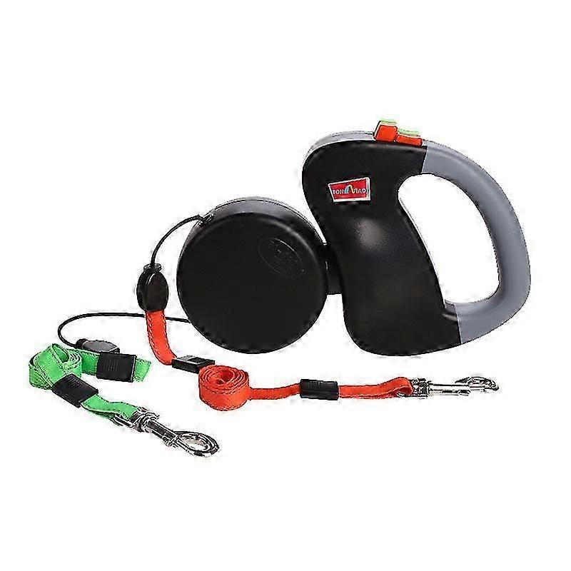Double Leash Dog Leash, Retractable Dog Leash Double Leash For Two Dogs Dog Leash 2 Dogs Double Leash,black