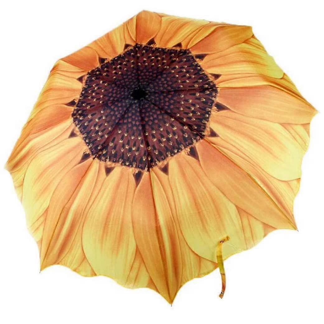 Sunflower Umbrella AntiUV Windproof Compact Folding 98 cm