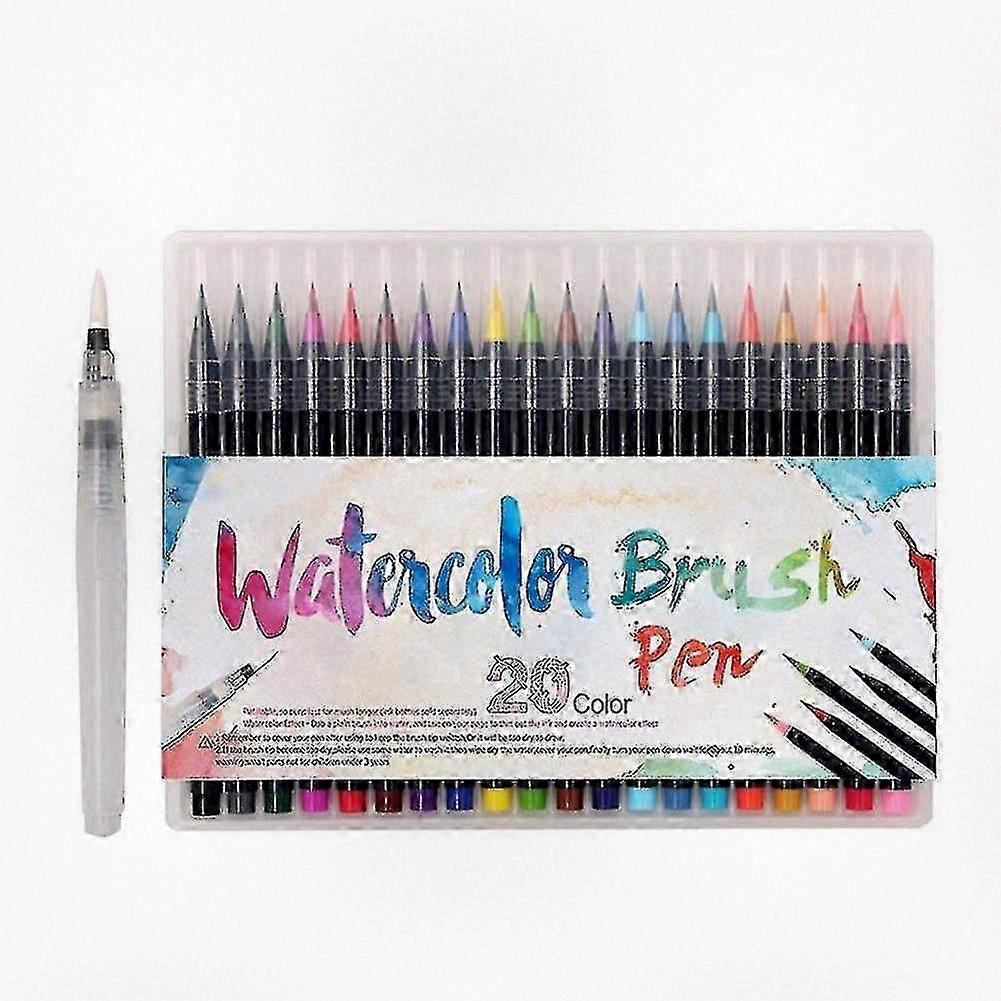 20 Farbstift Pinsel Set Premium Soft Tip Marker für nachfüllbare Aquarellmalerei