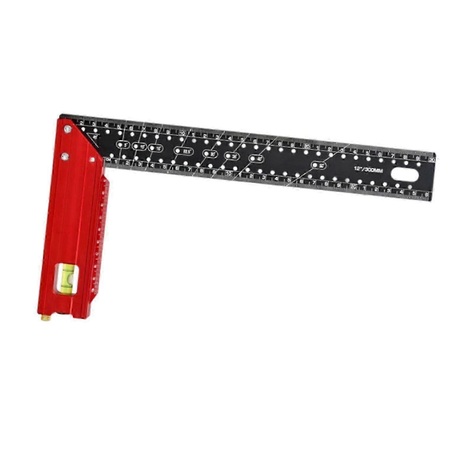 Right Angle Ruler Aluminum Alloy Steel Versatile Multipurpose L Square Ruler 30cm Measure Range