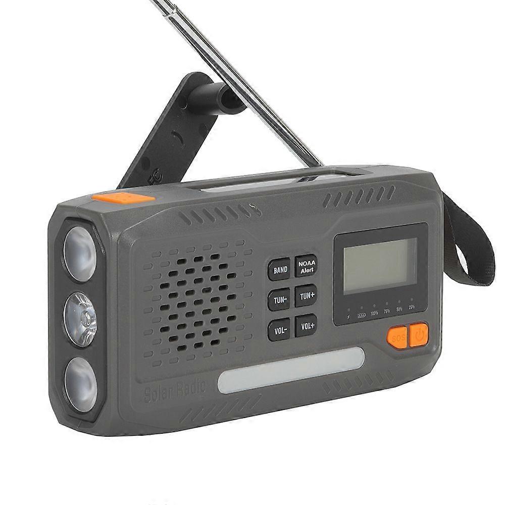 Solar Hand Crank Emergency Radio 4 Ways Powered for DAB/FM/Bluetooth-Compatible Radio Reading Lamp 3 -HK607