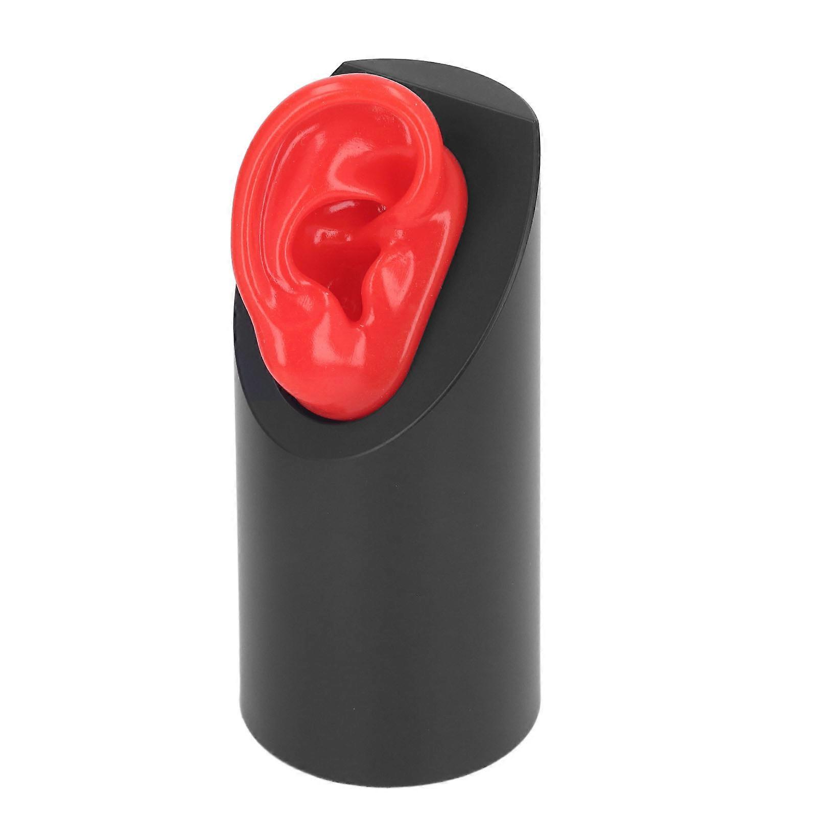 Silicone Ear Model Piercing Practice Realistic Artificial Soft Simulation Ear Part with Display Stand for Teaching Instructions Right Ear 