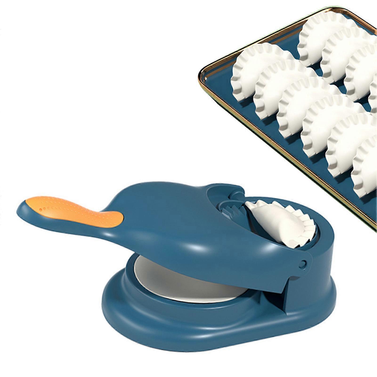 Dumpling Maker Press 2 in 1 Multifunctional Easy to Clean Manual Dumpling Dough Press Machine Kitchen Tool Blue 